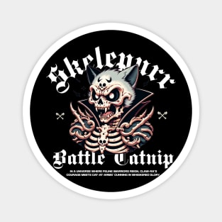 Skelepurr's Skull and Bones - Feline Fantasy Magnet